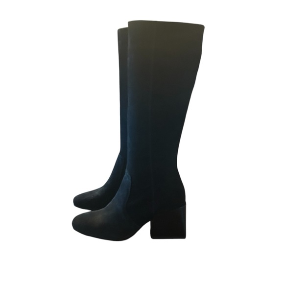 Aqua college Tori Black Waterproof Suede Square Toe Knee High Boots NEW Size 5.5 - Picture 6 of 10